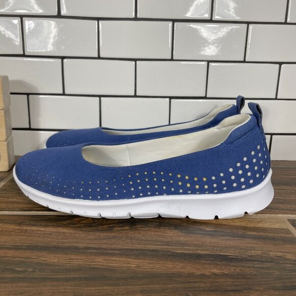 Clarks Step AllenaSea Womens Size 7 Shoes Blue Slip On Cloudsteppers Flat - Picture 1 of 12